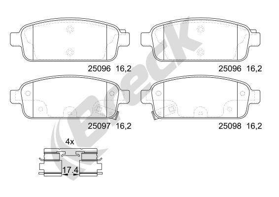 Set placute frana,frana disc 25096 00 704 20 BRECK